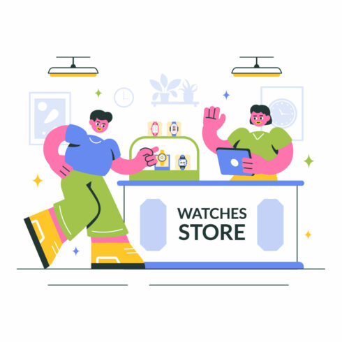 10 Watches Store Illustration cover image.