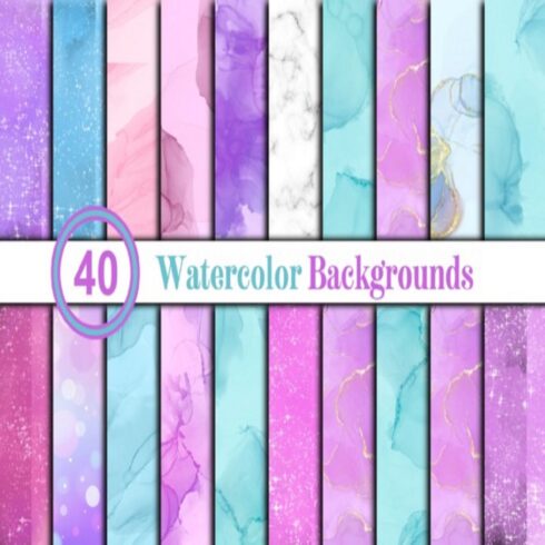 Watercolor Backgrounds Bundle Pack cover image.