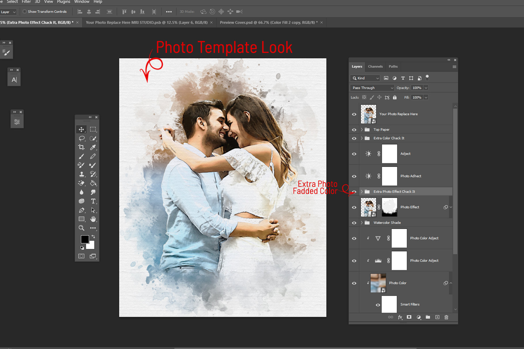 wedding watercolor brush art photo effect 01 924