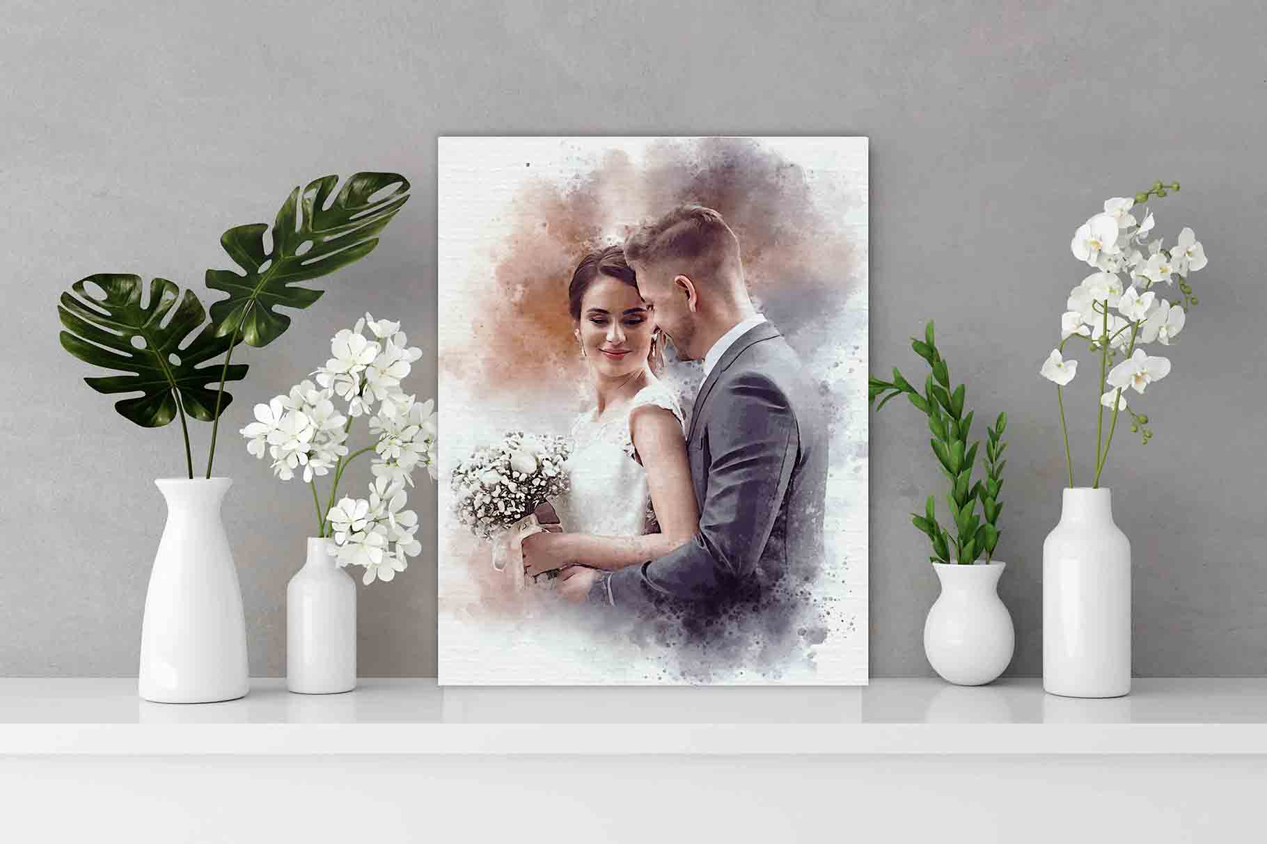 wedding watercolor brush art photo effect 09 946