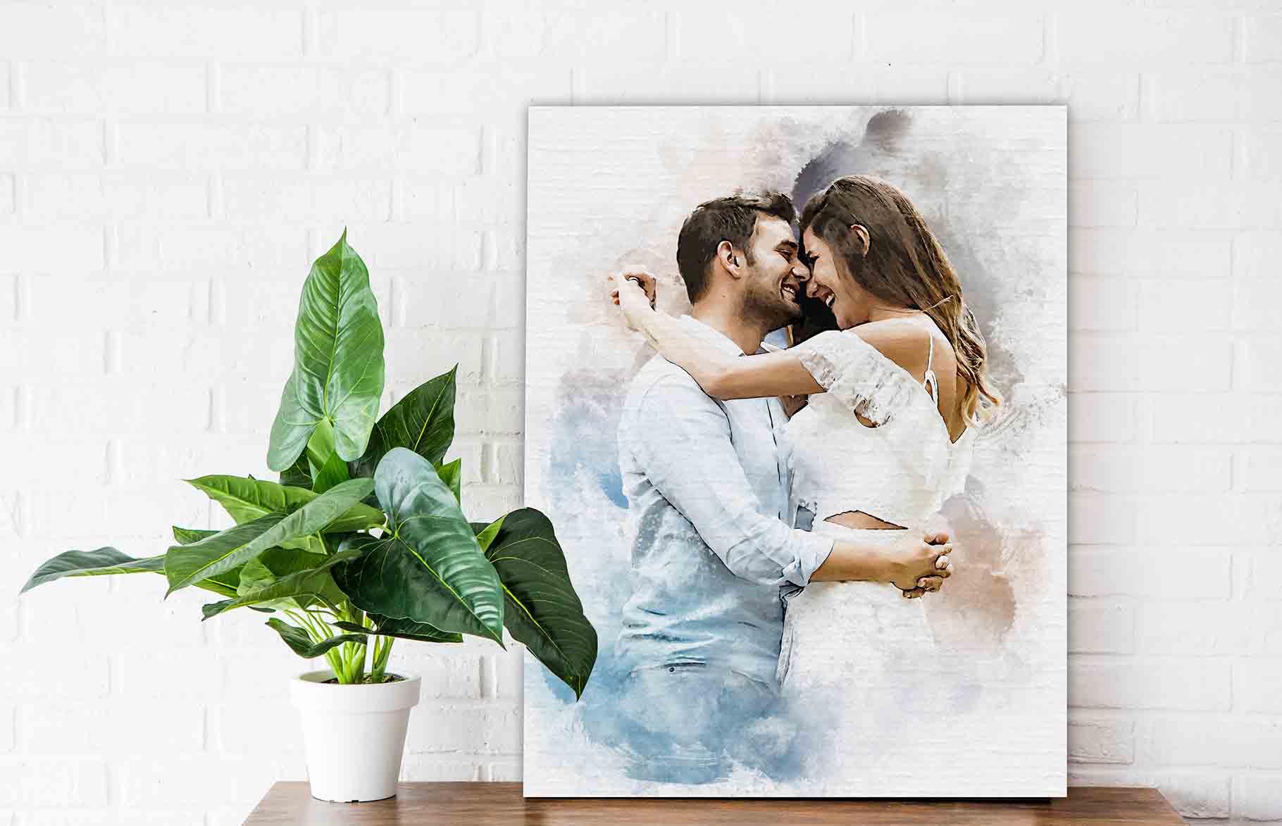 wedding watercolor brush art photo effect 10 528