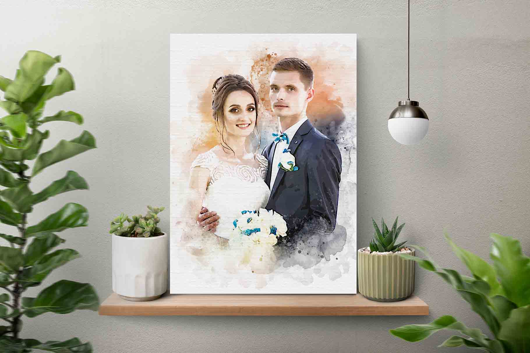 wedding watercolor brush art photo effect 11 317
