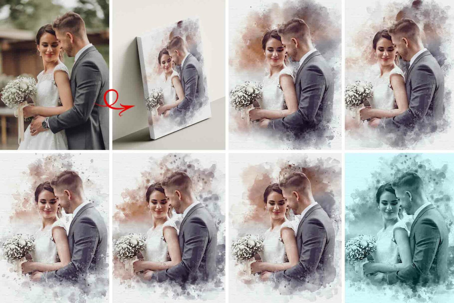 Wedding Watercolor Brush Art Effect - MasterBundles