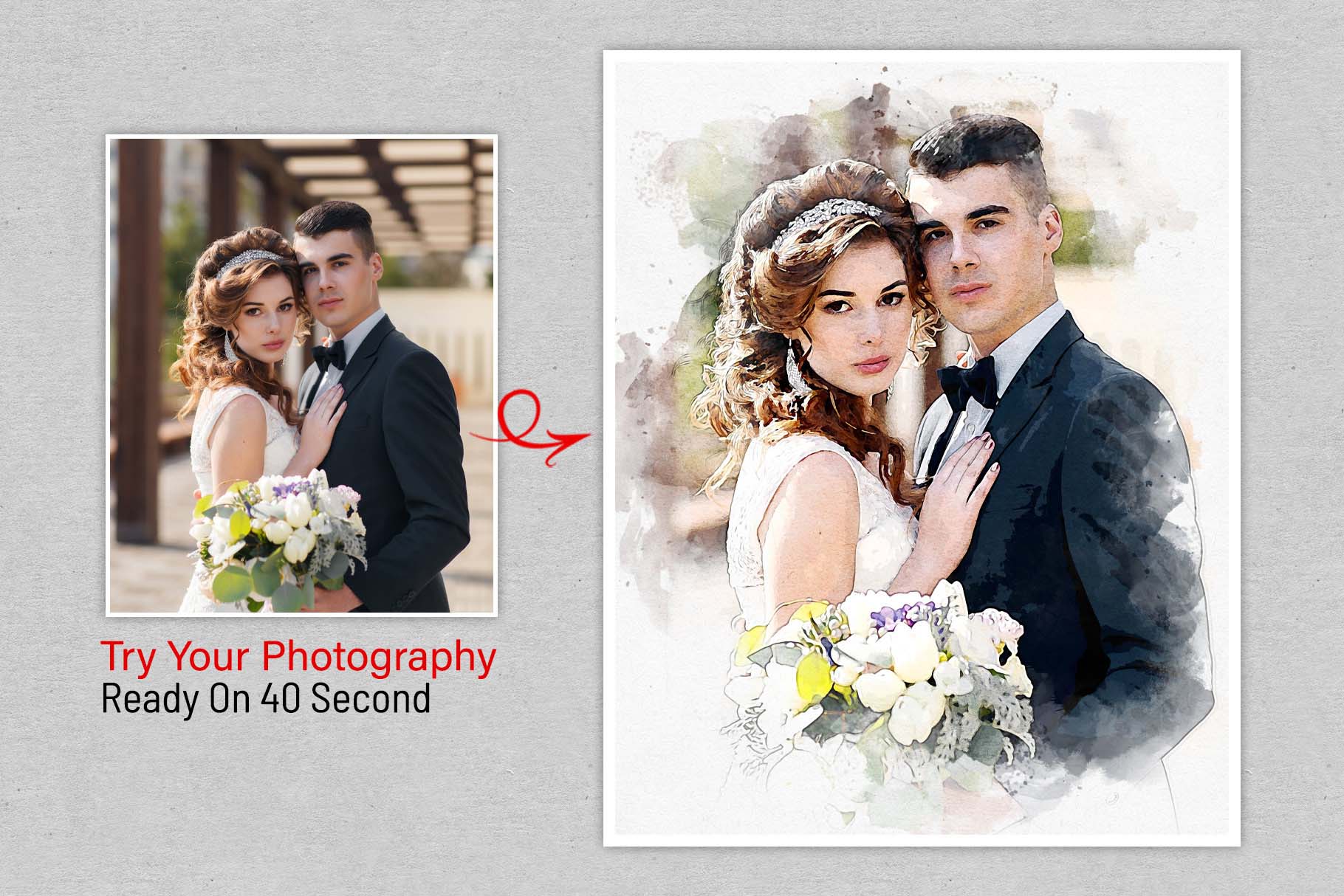 wedding watercolor painting effect 07 485