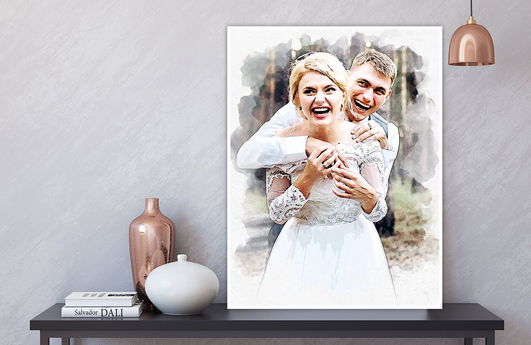 wedding watercolor painting effect 09 204