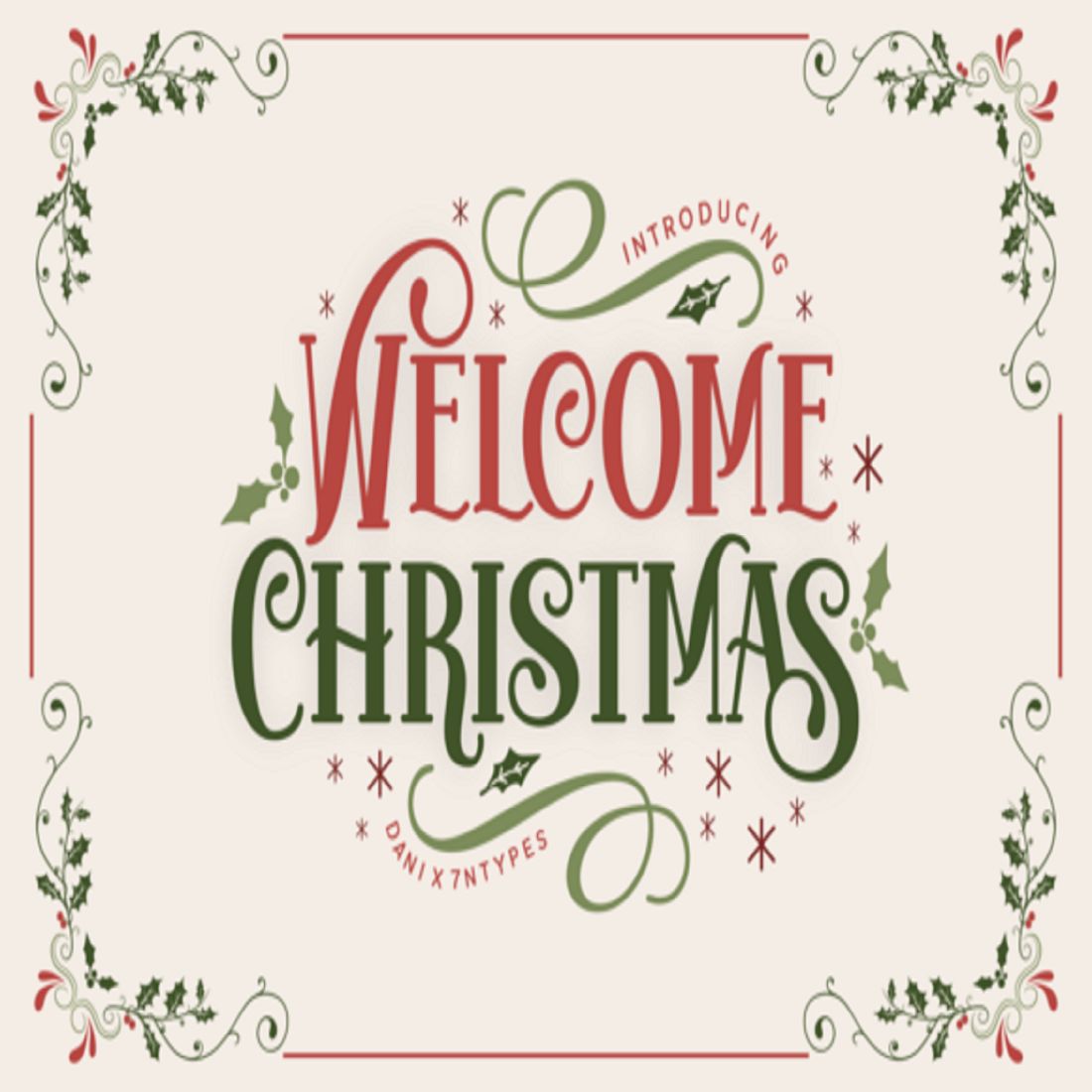 Welcome Christmas Font preview image.