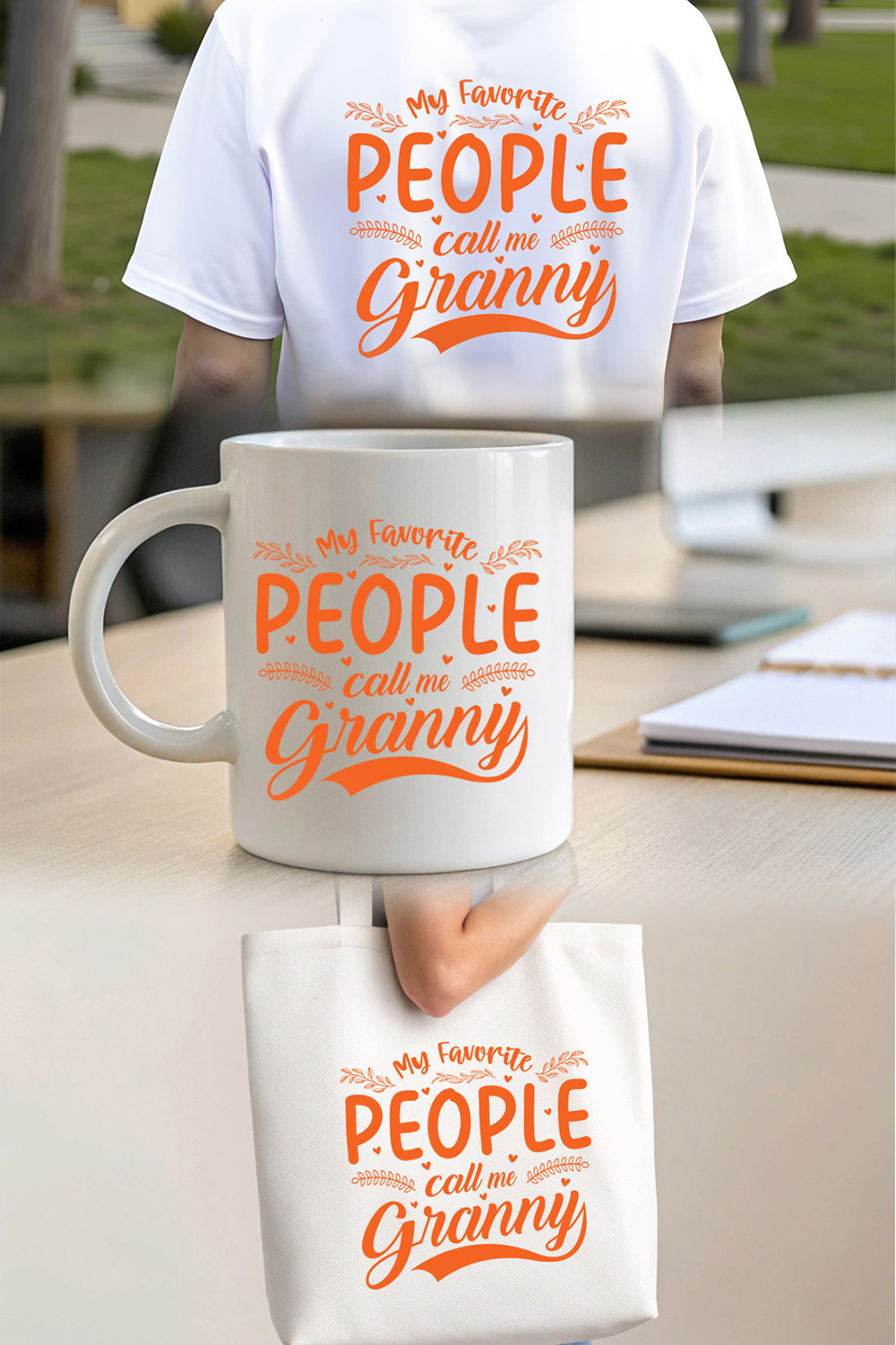 My favorite people call me granny cute and loving quote design for grandma gifts Graphic design pinterest preview image.