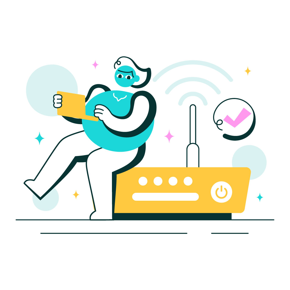 10 WiFi Security Wireless Technology Illustration preview image.