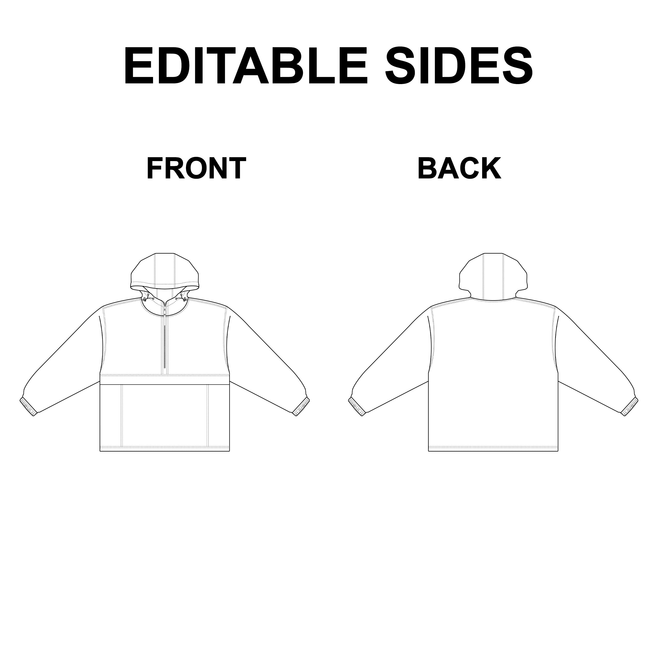 Wind Jacket Flat Vector Mockup preview image.
