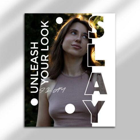 Modern Fashion Instagram Poster PSD Template – "Unleash Your Look" Aesthetic Design (1080x1350 px) cover image.