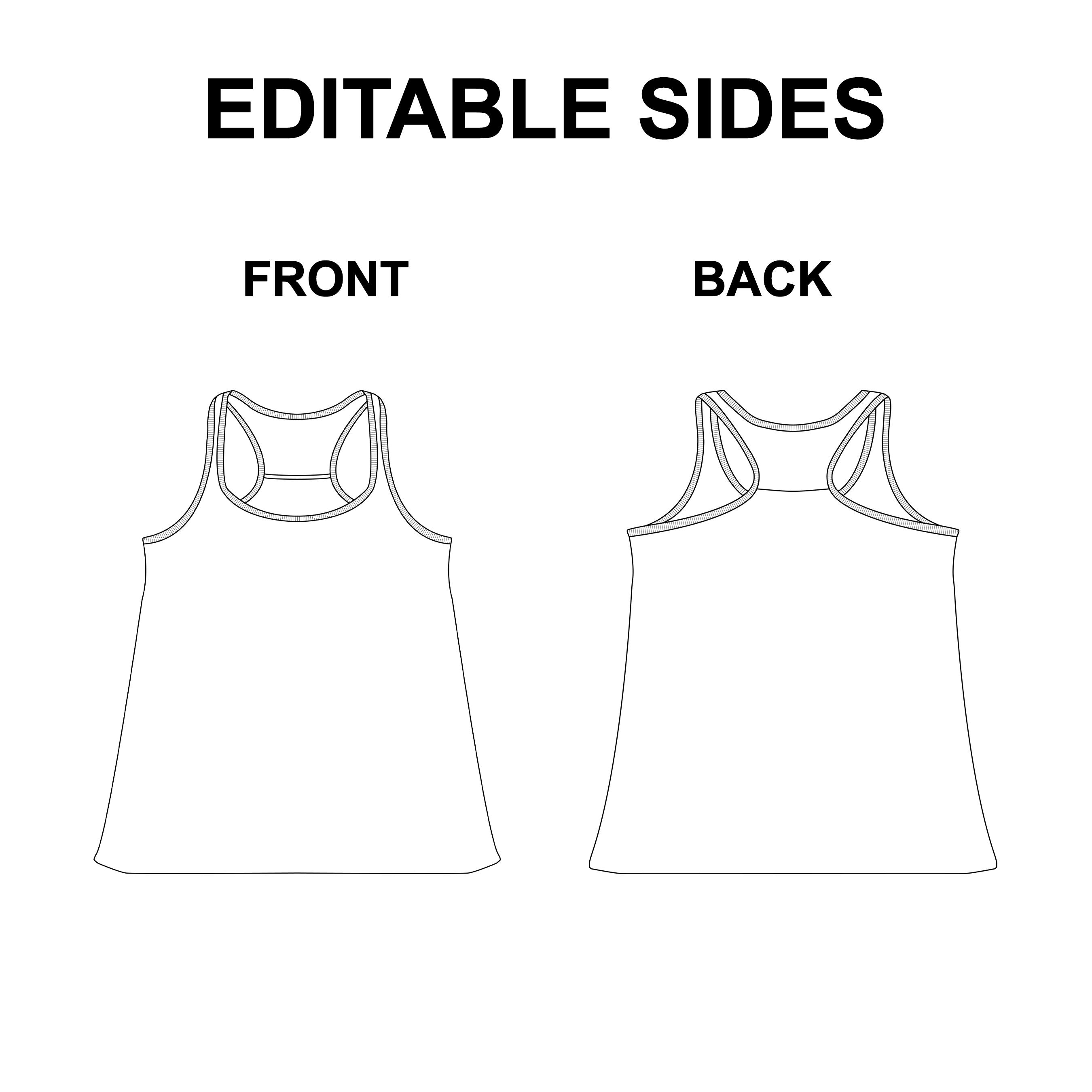Woman Tank Top Tshirt Vector Mockup preview image.