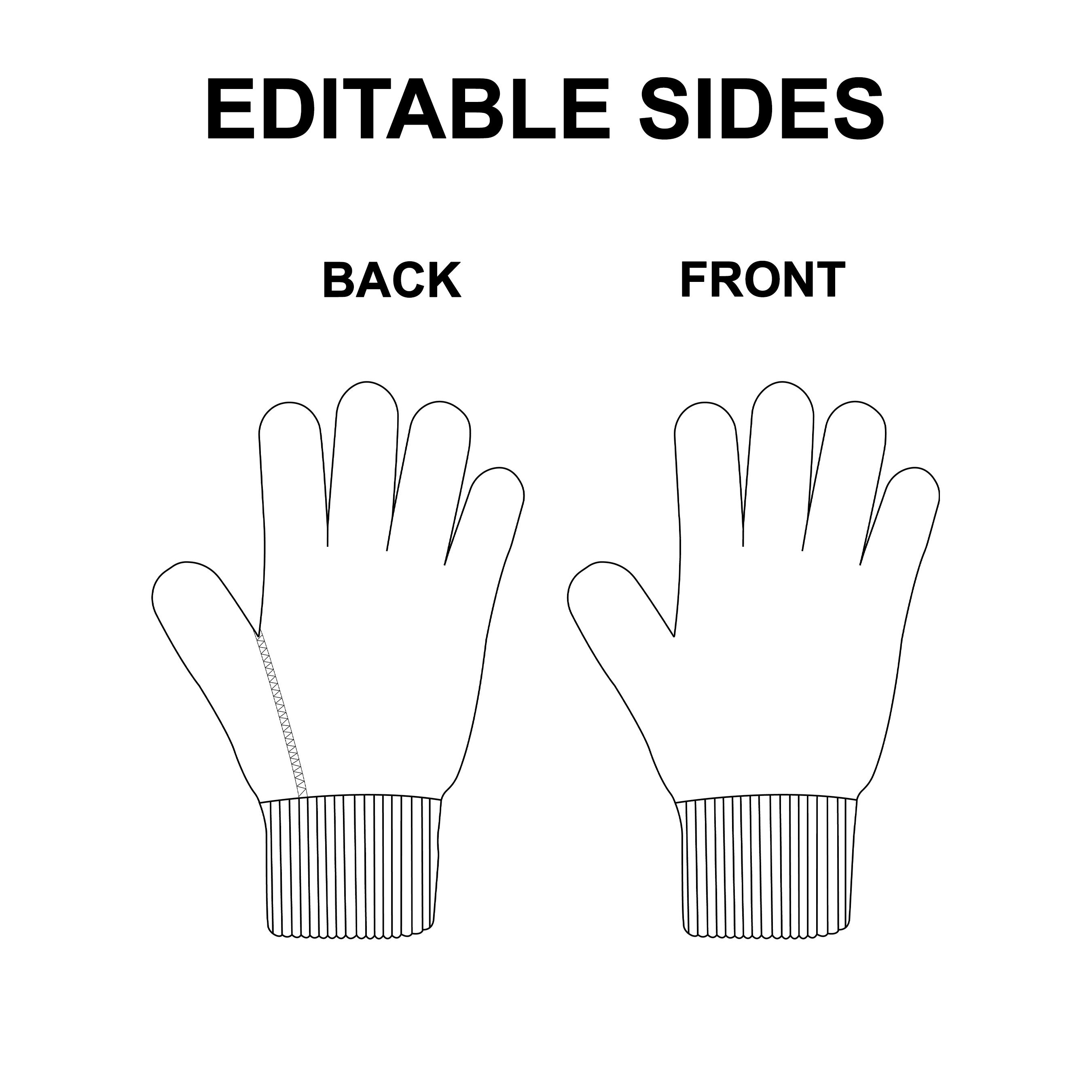 Wool Gloves Flat Vector Mockup preview image.
