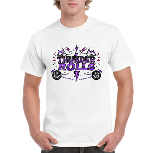 Thunder Rolls Lightning Chain Motorcycle Storm Tee cover image.