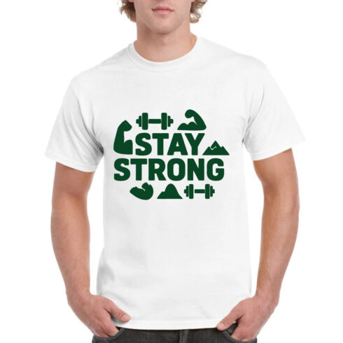 Stay Strong Fitness Tshirt Gym Workout Motivation cover image.