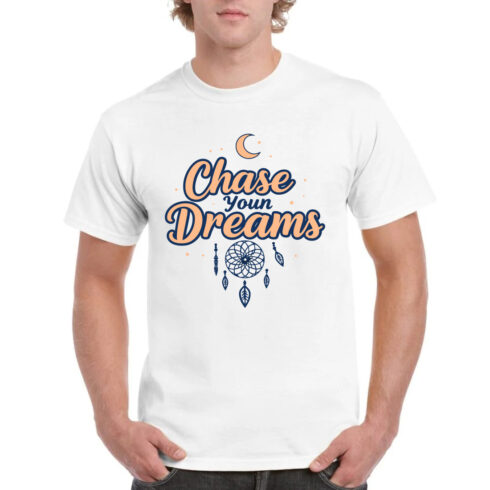 Chase Your Dreams Shirt Dreamcatcher Moon White Tee cover image.