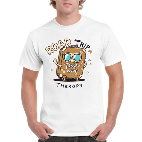Road Trip Therapy Travel Adventure Funny T-Shirt cover image.