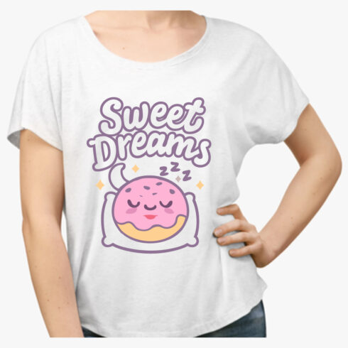 Sweet Dreams Pink Donut Cute Kawaii Design Shirt cover image.