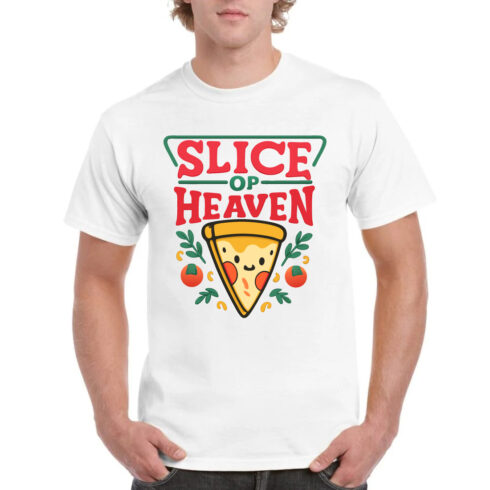 Slice of Heaven Cute Pizza Tee Kawaii Food Shirt cover image.