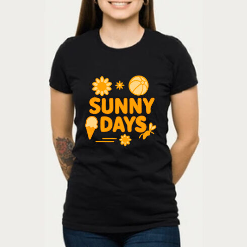 Sunny Days Summer Tshirt Orange Sunshine Women Tee cover image.