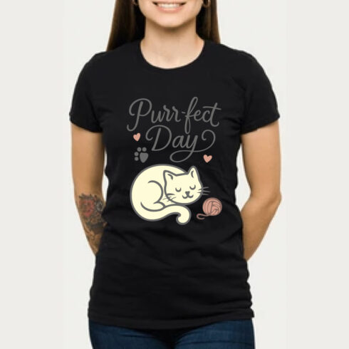 Purr-fect Day Cat T-Shirt Cute Kitten Gift cover image.