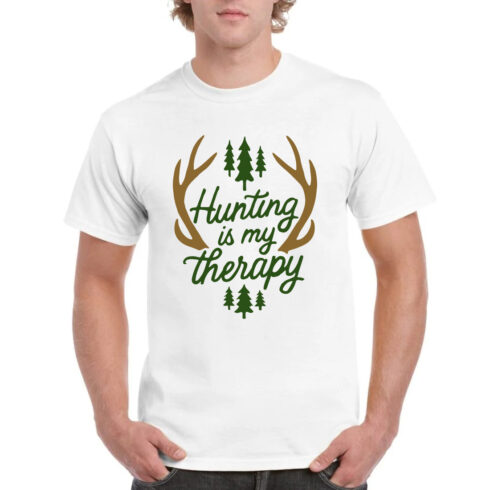 Hunting is My Therapy Deer Antler Forest T-Shirt cover image.