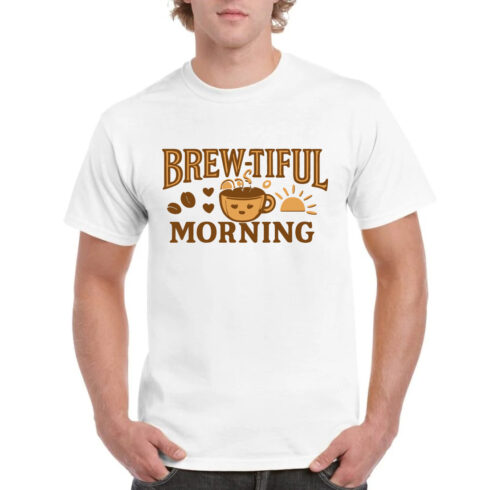 Brewtiful Morning Coffee Brown Cute Design Shirt cover image.