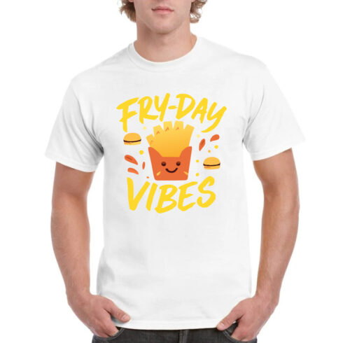 Fry-Day Vibes Funny T-Shirt Cute Food Gift Tee cover image.