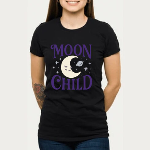 Moon Child Mystical T-Shirt Celestial Gift cover image.