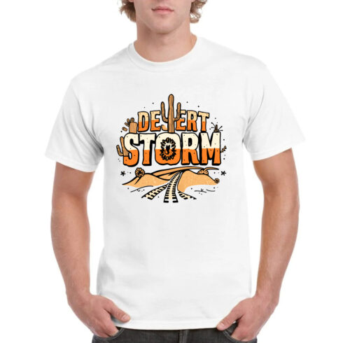 Desert Storm Cactus Road Western T-Shirt Vintage cover image.