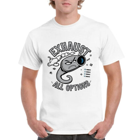 Exhaust All Options Funny Car Mechanic T-Shirt cover image.