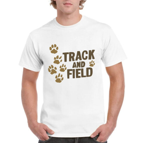 Track and Field Paw Print Athletic Sports Tee cover image.