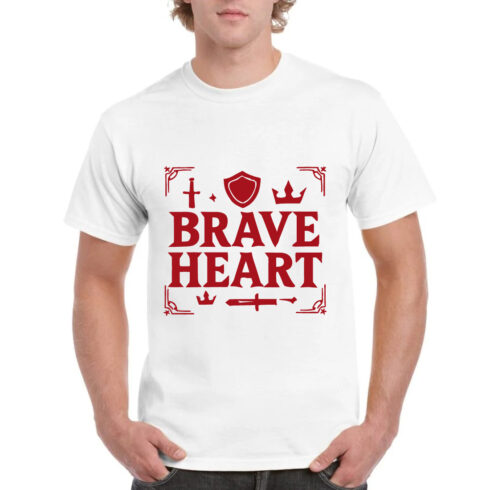 Brave Heart Christian Faith T-Shirt Religious Tee cover image.