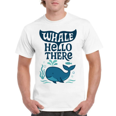 Whale Hello There Funny Ocean T-Shirt Cute Gift cover image.
