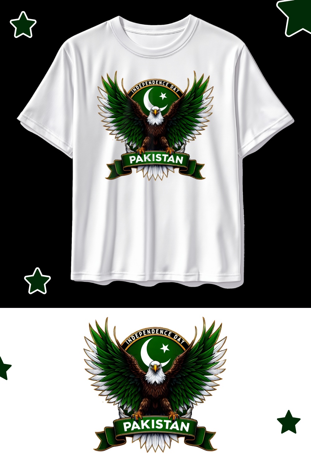 Pakistan Independence Day T-Shirt Design – Bold Eagle Flag