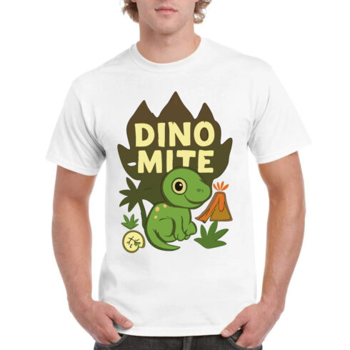 Dino-Mite Cute Dinosaur T-Shirt Kids Gift Funny cover image.