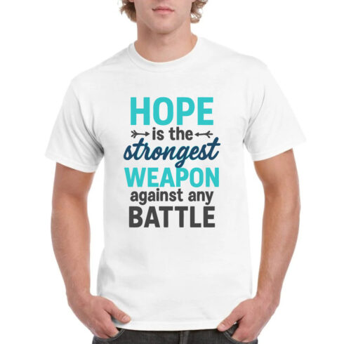 Hope Strongest Weapon Battle Inspirational Tee cover image.