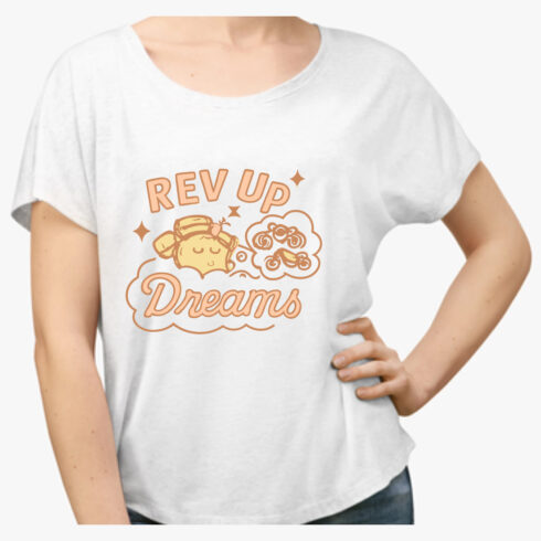 Rev Up Dreams Motorcycle T-Shirt Biker Dreams Tee cover image.