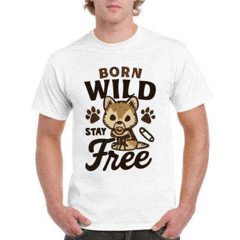 Born Wild Stay Free Baby Animal Cute T-Shirt cover image.