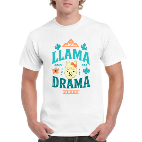 Llama Drama Funny T-Shirt Cute Animal Gift Tee cover image.