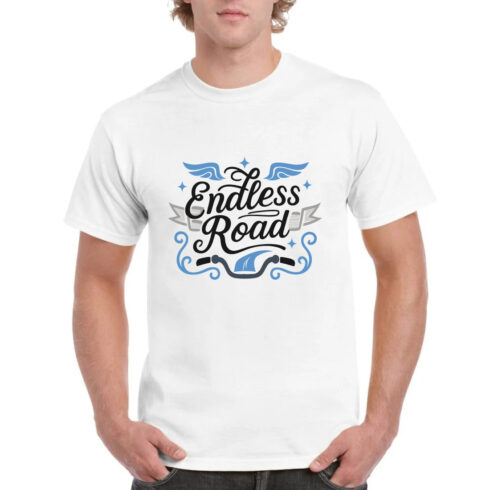 Endless Road Wings Stars Motorcycle Adventure Tee cover image.