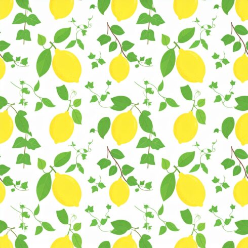 Yellow Lemon and Ivy Pattern – Fresh Botanical Seamless Design cover image.
