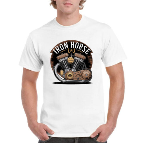 Iron Horse Motorcycle V-Twin Engine T-Shirt cover image.