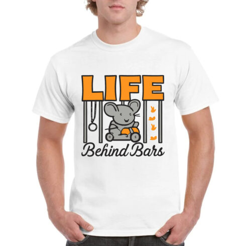Life Behind Bars Prison Mouse Funny T-Shirt cover image.