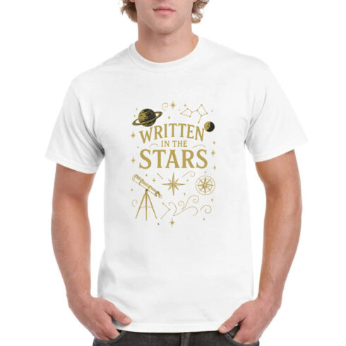 Written In The Stars Astronomy Space T-Shirt cover image.