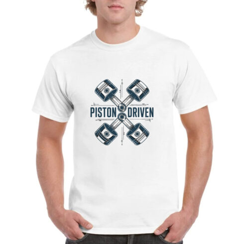 Piston Driven Engine Parts Mechanic T-Shirt Design cover image.