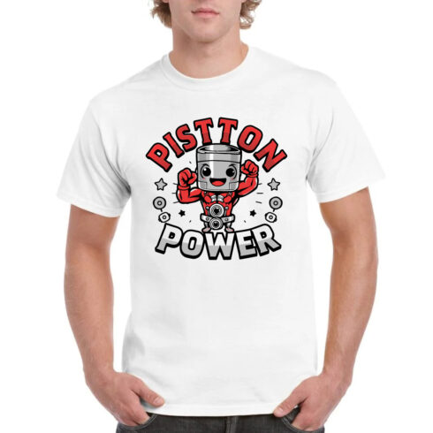 Piston Power Engine Mechanic Funny Car T-Shirt cover image.