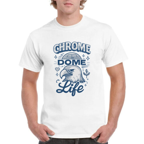 Chrome Dome Life Bald Eagle Funny T-Shirt Design cover image.