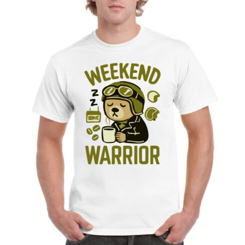 Weekend Warrior Funny Lazy Bear Coffee T-Shirt cover image.