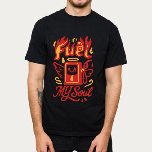 Fuel My Soul Gas Station Fire Flames T-Shirt cover image.