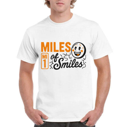 Miles of Smiles Funny Happy Face Graphic Tee cover image.
